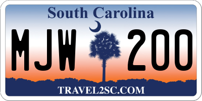 SC license plate MJW200