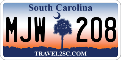 SC license plate MJW208