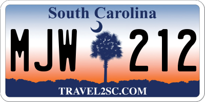 SC license plate MJW212