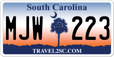 SC license plate MJW223
