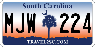 SC license plate MJW224