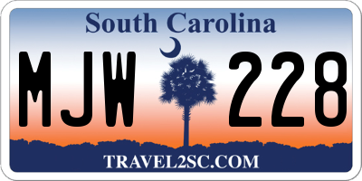 SC license plate MJW228