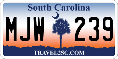 SC license plate MJW239