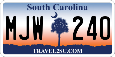 SC license plate MJW240
