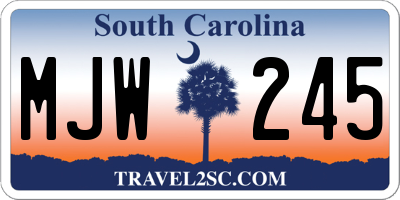 SC license plate MJW245