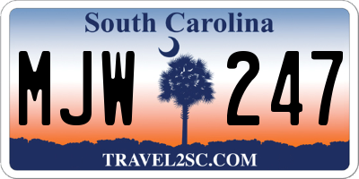 SC license plate MJW247