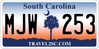 SC license plate MJW253