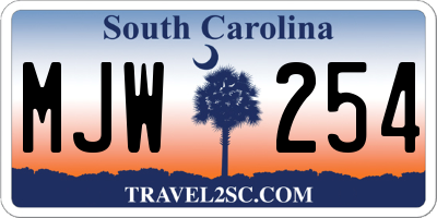 SC license plate MJW254