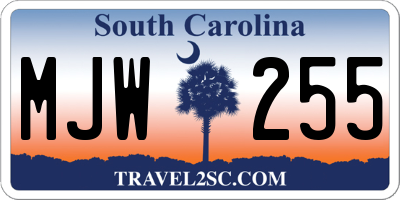 SC license plate MJW255