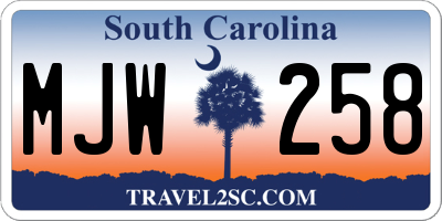 SC license plate MJW258