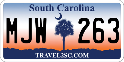 SC license plate MJW263