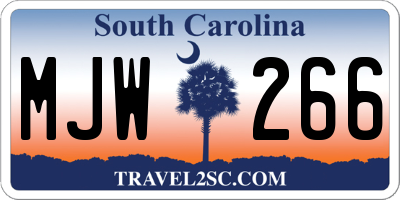 SC license plate MJW266