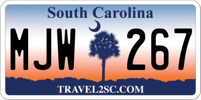 SC license plate MJW267