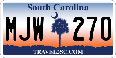 SC license plate MJW270