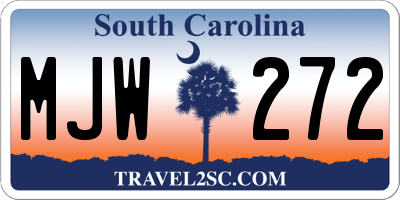 SC license plate MJW272