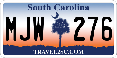 SC license plate MJW276