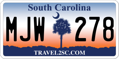 SC license plate MJW278