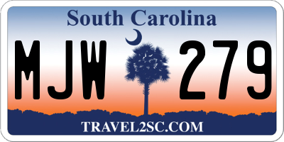 SC license plate MJW279