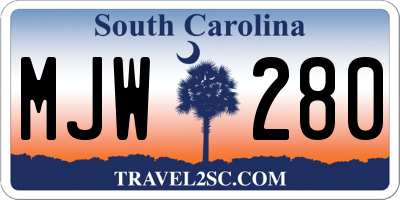 SC license plate MJW280