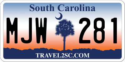 SC license plate MJW281