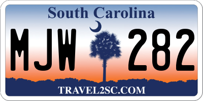 SC license plate MJW282
