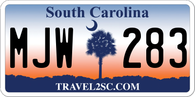 SC license plate MJW283