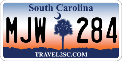 SC license plate MJW284