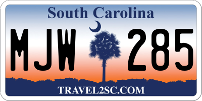 SC license plate MJW285