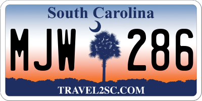 SC license plate MJW286