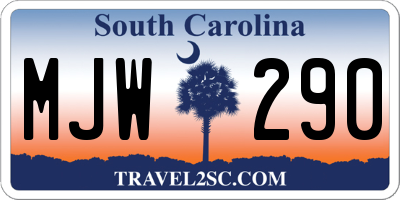 SC license plate MJW290