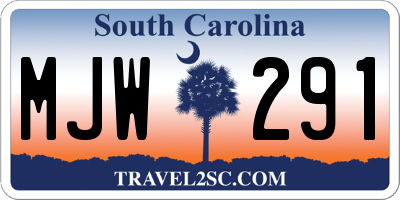 SC license plate MJW291