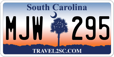 SC license plate MJW295