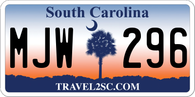 SC license plate MJW296