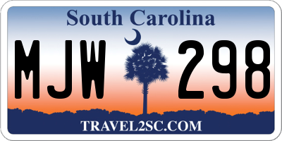 SC license plate MJW298