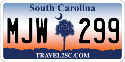 SC license plate MJW299