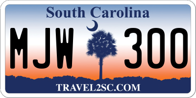 SC license plate MJW300