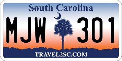 SC license plate MJW301