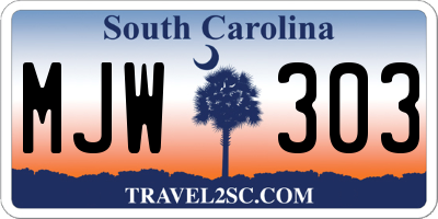 SC license plate MJW303