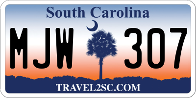 SC license plate MJW307