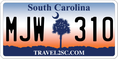 SC license plate MJW310