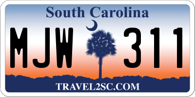 SC license plate MJW311