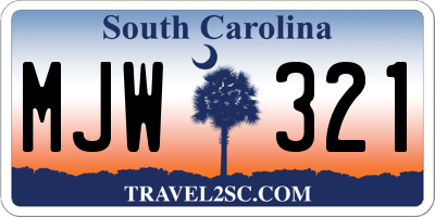 SC license plate MJW321