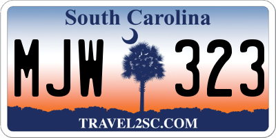 SC license plate MJW323