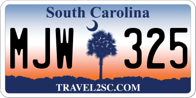 SC license plate MJW325