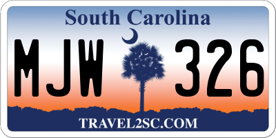 SC license plate MJW326