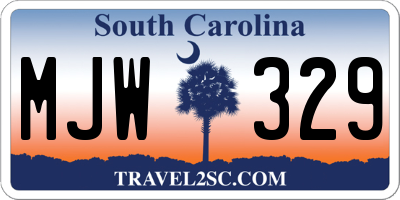 SC license plate MJW329