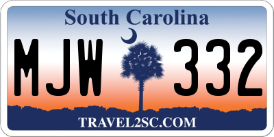 SC license plate MJW332
