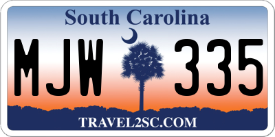 SC license plate MJW335