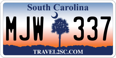 SC license plate MJW337