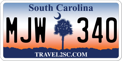 SC license plate MJW340